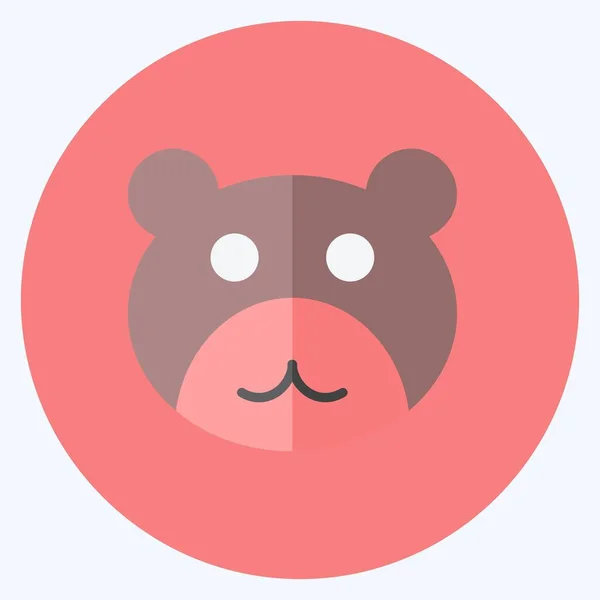 Icon Bear Suitable Animal Symbol Flat Style Simple Design Editable — Vector de stock