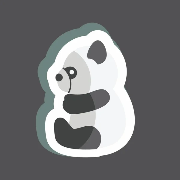 Sticker Panda Suitable Animal Symbol Simple Design Editable Design Template — Stock Vector