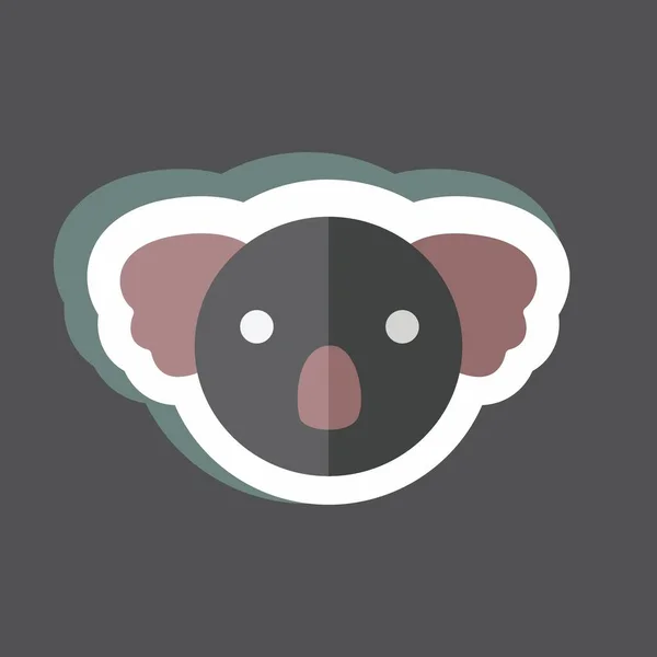 Sticker Koala Suitable Animal Symbol Simple Design Editable Design Template — стоковый вектор