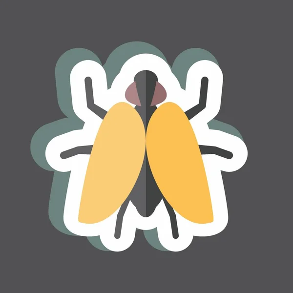 Sticker Fly Подходит Символов Животных Простой Дизайн Редактируемый Проектирование Искушающего — стоковый вектор