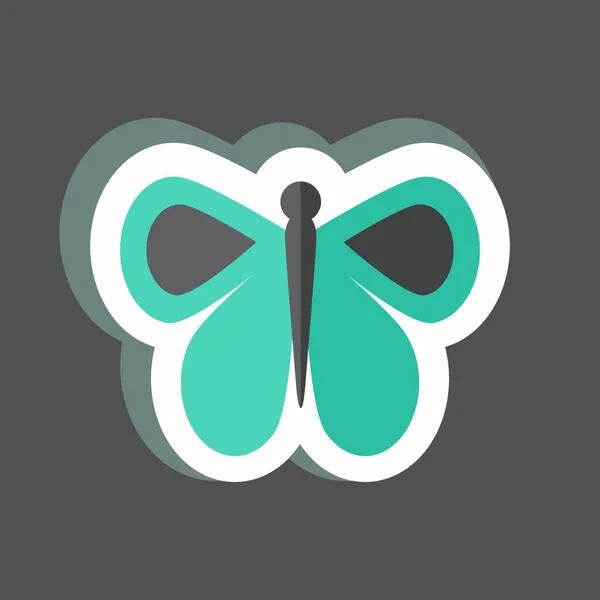 Etiqueta Engomada Mariposa Adecuado Para Símbolo Animal Diseño Simple Editable — Vector de stock