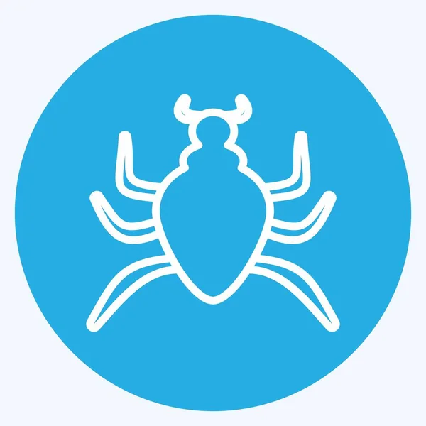 Icon Spider Insect Suitable Animal Symbol Blue Eyes Style Simple — стоковий вектор