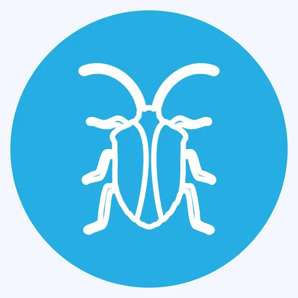 Simge Böceği Hayvan Sembolü Için Uygun Mavi Gözlü Basit Dizayn — Stok Vektör