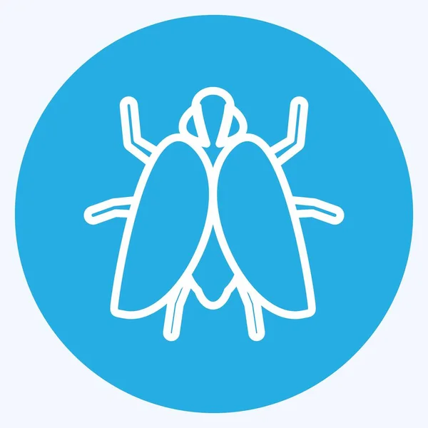 Icon Fly Alkalmas Állat Szimbólum Kék Szemek Stílusa Egyszerű Tervezés — Stock Vector