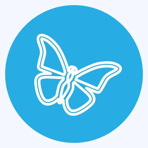 Icon Butterfly Suitable Animal Symbol Blue Eyes Style Simple Design —  Vetores de Stock