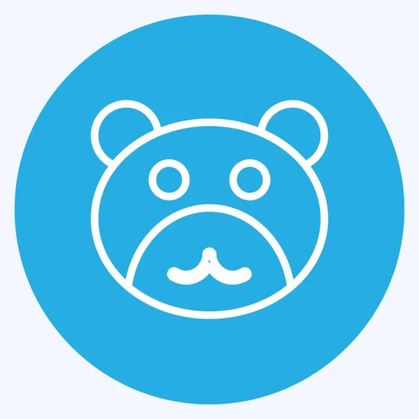 Icon Bear Suitable Animal Symbol Blue Eyes Style Simple Design — Image vectorielle