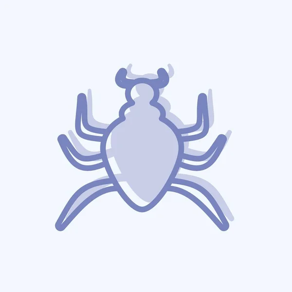 Icon Spider Insect Suitable Animal Symbol Two Tone Style Simple — Stockvektor
