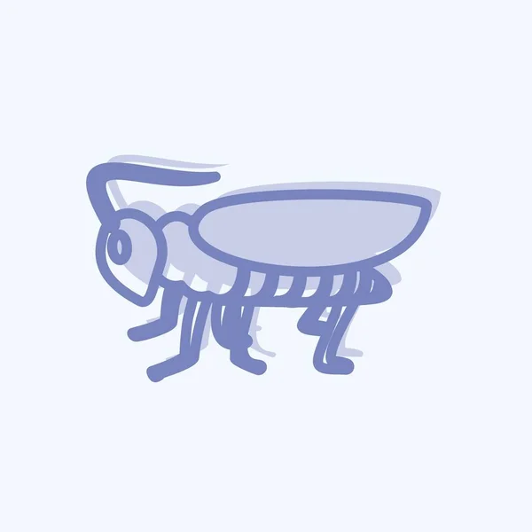 Icono Saltamontes Adecuado Para Símbolo Animal Estilo Dos Tonos Diseño — Archivo Imágenes Vectoriales
