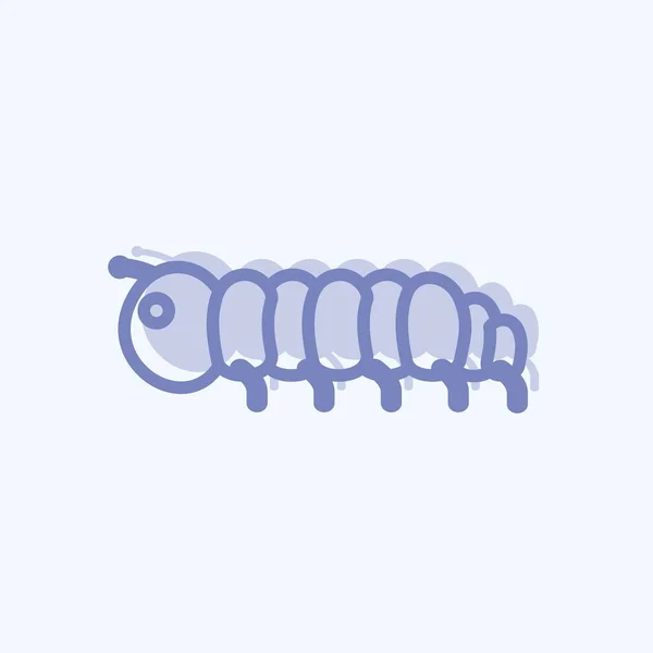 Icon毛毛虫适用于动物符号 双音风格 简单的设计可以编辑 设计模板向量 简单的符号说明 — 图库矢量图片