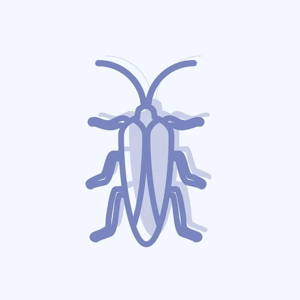 Icono Bug Adecuado Para Símbolo Animal Estilo Dos Tonos Diseño — Vector de stock