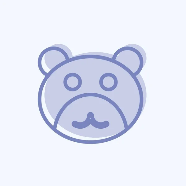 Oso Icono Adecuado Para Símbolo Animal Estilo Dos Tonos Diseño — Vector de stock