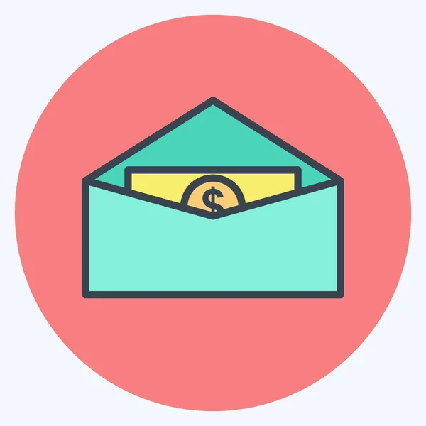 Icon Send Money Suitable Digital Web Symbol Color Mate Style — Vector de stock