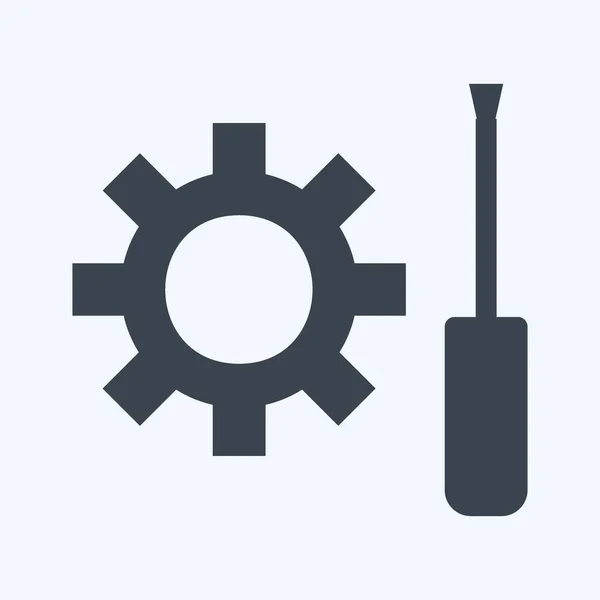 Icon Technical Services Suitable Digital Web Symbol Glyph Style Simple — Stockvektor
