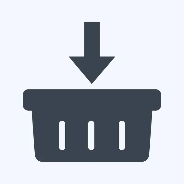 Icon Add Basket Suitable Digital Web Symbol Glyph Style Simple — Archivo Imágenes Vectoriales