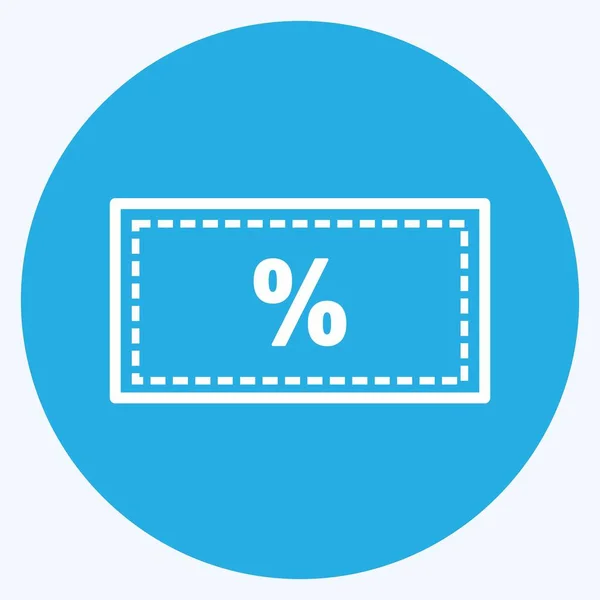 Icon Discount Suitable Digital Web Symbol Blue Eyes Style Simple — Archivo Imágenes Vectoriales