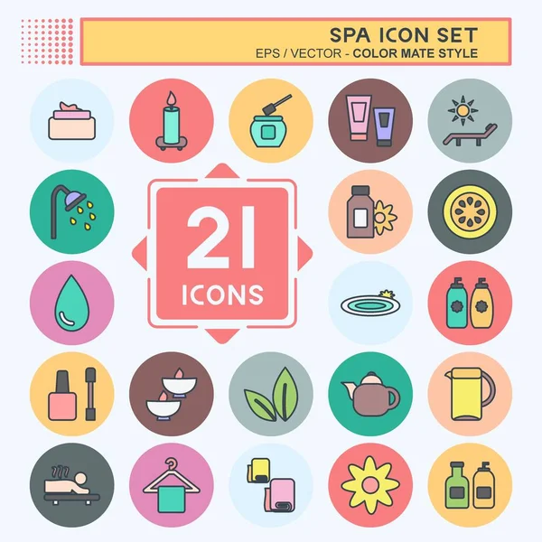Spa Simgesi Ayarları. Spa sembolü için uygun. renk arkadaşı stili. Basit dizayn edilebilir. tasarım şablonu. Basit gösterim