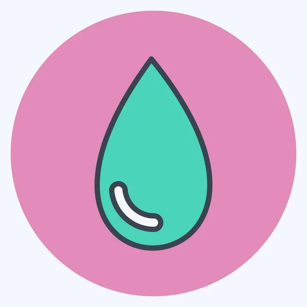 Icon Drop Suitable Spa Symbol Color Mate Style Simple Design — Archivo Imágenes Vectoriales