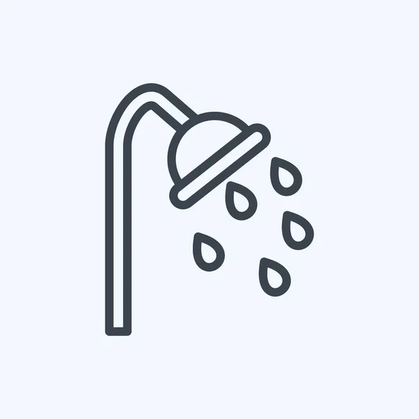 Icon Shower Suitable Spa Symbol Line Style Simple Design Editable — Vetor de Stock