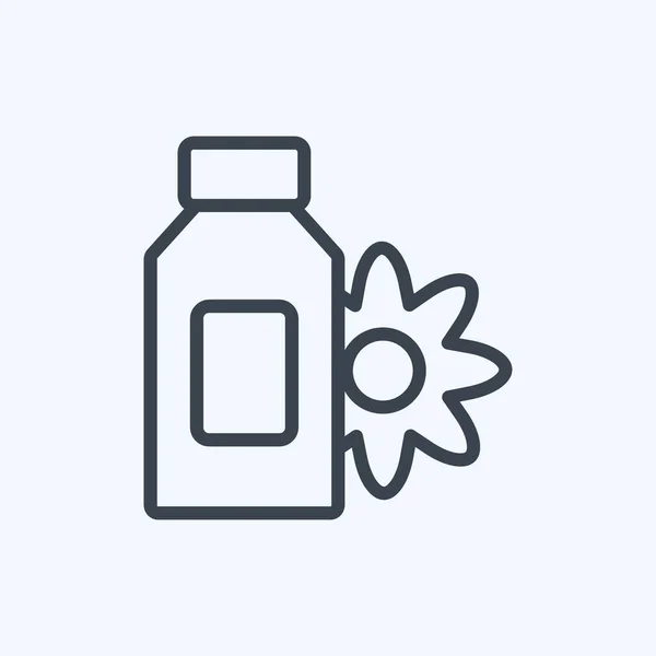 离子香味乳液 适用于Spa符号 线条风格 简单的设计可以编辑 设计模板向量 简单的符号说明 — 图库矢量图片