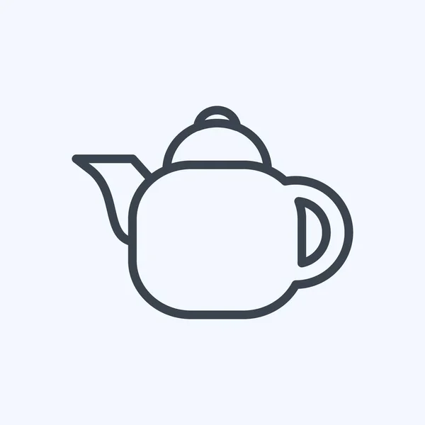 Icon Kettle Suitable Spa Symbol Line Style Simple Design Editable — Image vectorielle