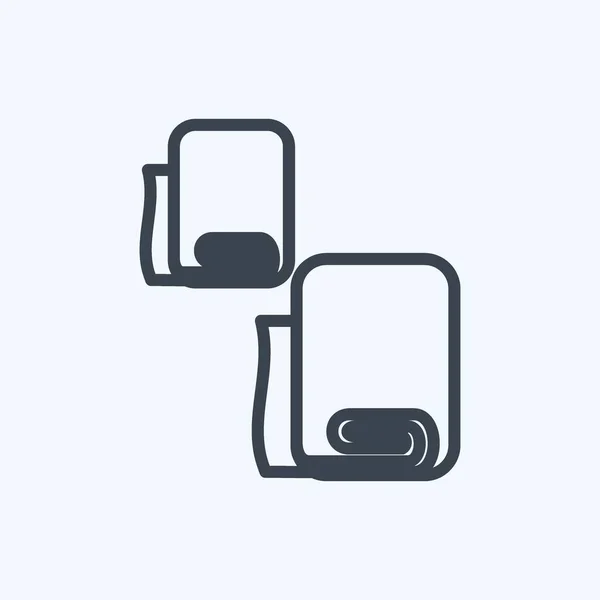 Icon Folded Napkins Suitable Spa Symbol Line Style Simple Design — стоковый вектор