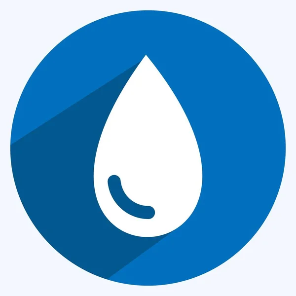 Icon Drop Suitable Spa Symbol Long Shadow Style Simple Design — 스톡 벡터