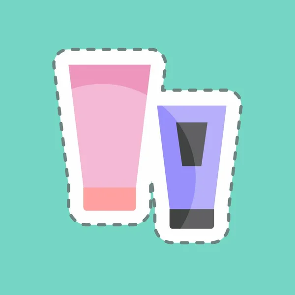 Sticker Line Cut Tubes Suitable Spa Symbol Simple Design Editable — Vetor de Stock