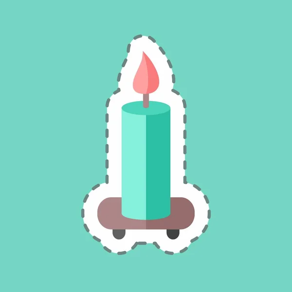 Aufkleberschnur Geschnitten Kerze Auf Regal Geeignet Für Spa Symbol Einfaches — Stockvektor