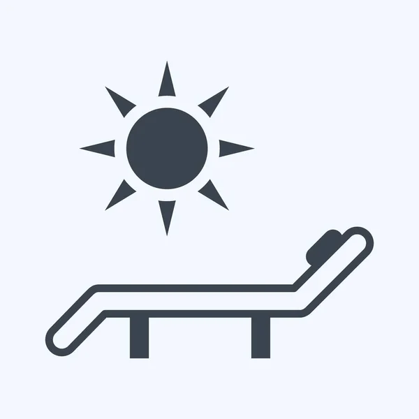 Icon Sun Bathing Suitable Spa Symbol Glyph Style Simple Design — Vector de stock