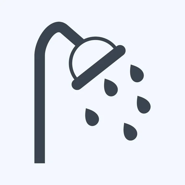 Icon Shower Suitable Spa Symbol Glyph Style Simple Design Editable — Wektor stockowy