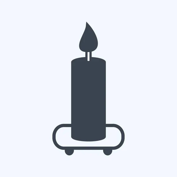 Ikone Kerze Regal Geeignet Für Spa Symbol Glyphen Stil Einfaches — Stockvektor