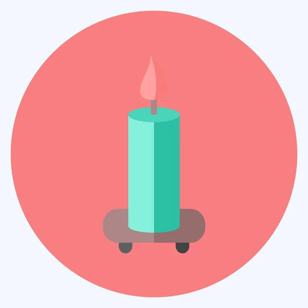 Icon Candle Shelf Suitable Spa Symbol Flat Style Simple Design — Image vectorielle