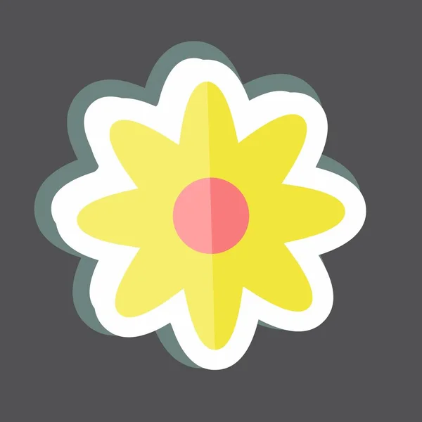 Sticker Bloem Geschikt Voor Spa Symbool Eenvoudig Ontwerp Bewerkbaar Ontwerp — Stockvector