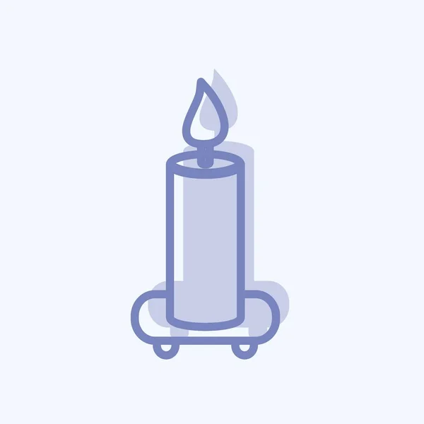 Icon Candle Shelf Suitable Spa Symbol Two Tone Style Simple — Image vectorielle