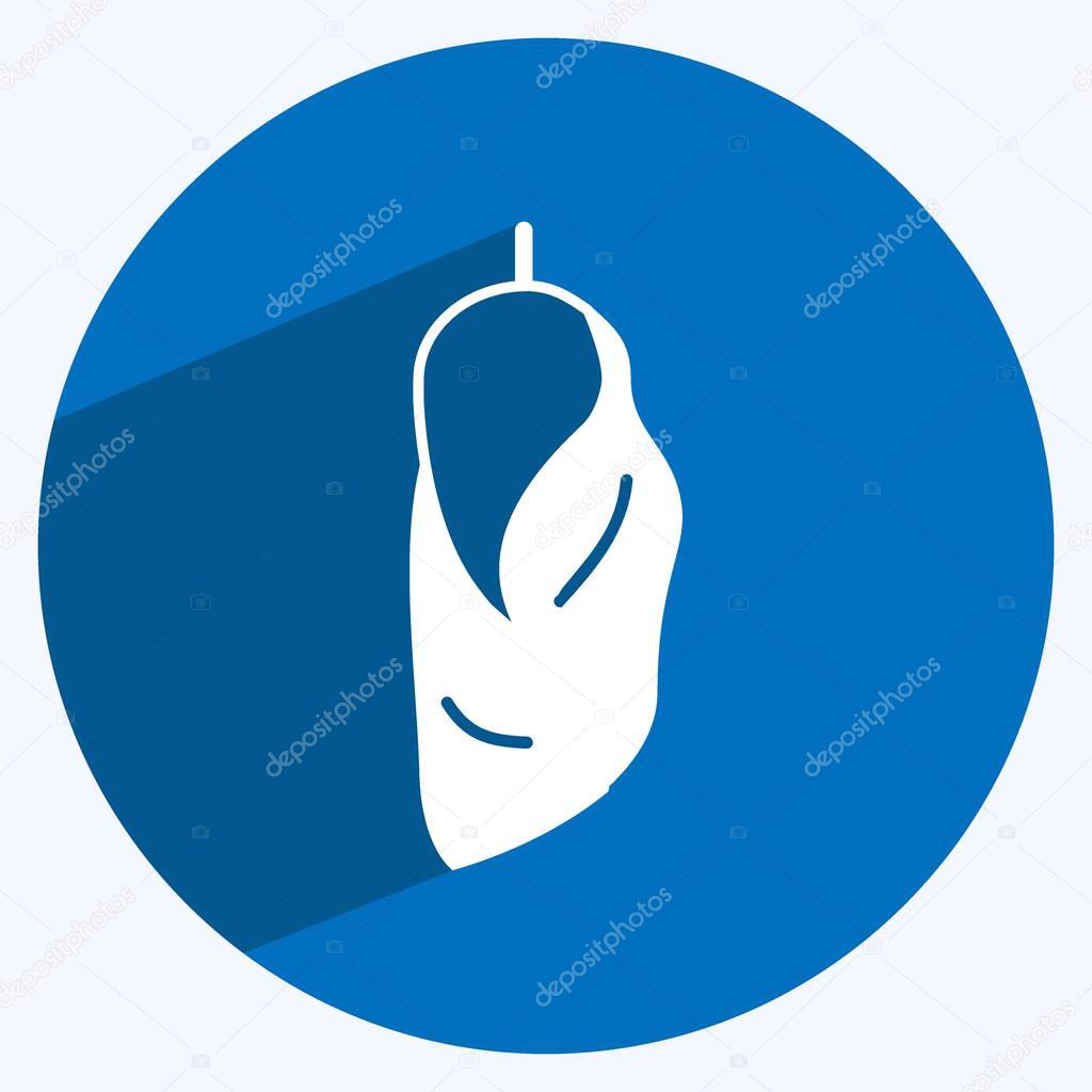 Icon Cocoon. suitable for Animal symbol. long shadow style. simple design editable. design template vector. simple symbol illustration