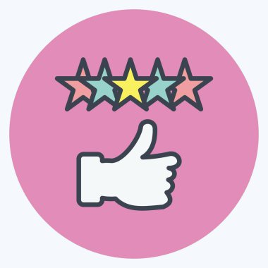 Simge Beş Yıldızları. Geri bildirim sembolü için uygun. Renk Eşi Tarzı. Basit dizayn edilebilir. tasarım şablonu. Basit gösterim