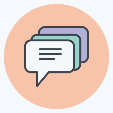 Simge Yorumları. Geri bildirim sembolü için uygun. Renk Eşi Tarzı. Basit dizayn edilebilir. tasarım şablonu. Basit gösterim