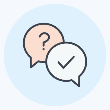 Simge Yanıtı. Geri bildirim sembolü için uygun. Renk Eşi Tarzı. Basit dizayn edilebilir. tasarım şablonu. Basit gösterim