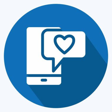 Simge Sosyal Medya. Geri bildirim sembolü için uygun. Uzun Gölge Tarzı. Basit dizayn edilebilir. tasarım şablonu. Basit gösterim