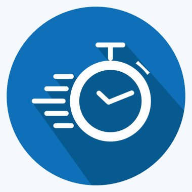 Simge Hızlı Yanıtı. Geri bildirim sembolü için uygun. Uzun Gölge Tarzı. Basit dizayn edilebilir. tasarım şablonu. Basit gösterim