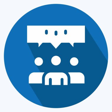 Simge Grubu Görüşü. Geri bildirim sembolü için uygun. Uzun Gölge Tarzı. Basit dizayn edilebilir. tasarım şablonu. Basit gösterim