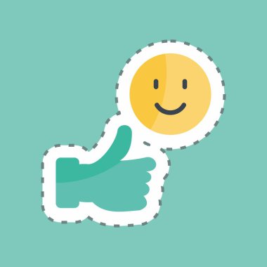 Çıkartma çizgisi Memnuniyet 'i kesti. Geri bildirim sembolü için uygun. Basit dizayn edilebilir. tasarım şablonu. Basit gösterim