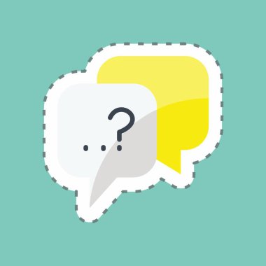 Çıkartma çizgisi Soru 'yu kesti. Geri bildirim sembolü için uygun. Basit dizayn edilebilir. tasarım şablonu. Basit gösterim