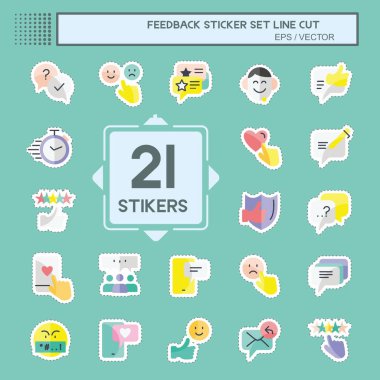 Geribildirim etiketi kesimi. Web Arayüzü sembolü için uygun. Basit dizayn edilebilir. tasarım şablonu. Basit gösterim