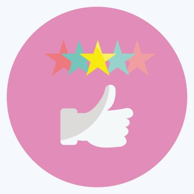 Simge Beş Yıldızları. Geri bildirim sembolü için uygun. Düz stil. Basit dizayn edilebilir. tasarım şablonu. Basit gösterim