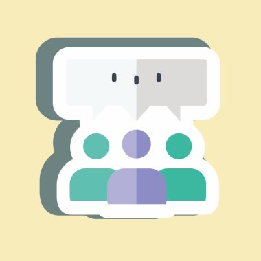 Çıkartma Grubu Görüşü. Geri bildirim sembolü için uygun. Basit dizayn edilebilir. tasarım şablonu. Basit gösterim