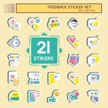 Geribildirim Etiketi Seti. Web Arayüzü sembolü için uygun. Basit dizayn edilebilir. tasarım şablonu. Basit gösterim