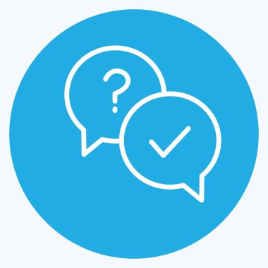 Simge Yanıtı. Geri bildirim sembolü için uygun. Mavi Gözler Tarzı. Basit dizayn edilebilir. tasarım şablonu. Basit gösterim