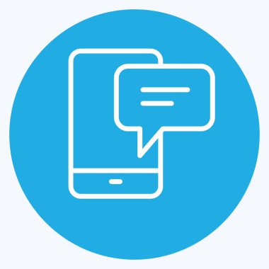 Simge Sohbeti. Geri bildirim sembolü için uygun. Mavi Gözler Tarzı. Basit dizayn edilebilir. tasarım şablonu. Basit gösterim