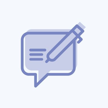 Simge İncelemesi. Geri bildirim sembolü için uygun. İki ton stili. Basit dizayn edilebilir. tasarım şablonu. Basit gösterim